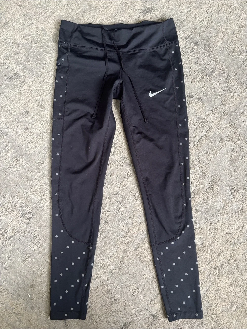 Nike Black Leggings with Reflective Dot Accents